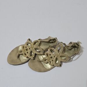Madeline Stuart Gold and Tan Women's Sandals.